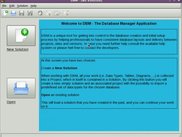 The welcome screen of the application