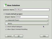 The New Project screen