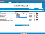 Making the question "who built the first aqueduct": Here you can set your false and correct answers, add pictures and audio to your questions.