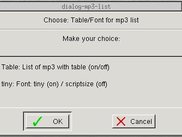 Choose Table and Font of list