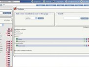 Module overview page, all modules with installed instances