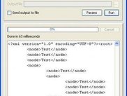 The output window shows the result of the transform