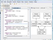 The TextUML Toolkit uses EG to render the UML models created