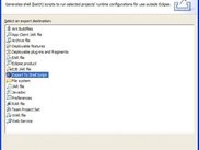 Selecting the option to export to shell scripts