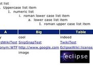 Twiki Browser with lists and table