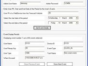 Timecard VB Mini Client with Timecard data retrieved.