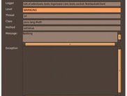 5) Log Details View (Warning Log Entry, No Exception)