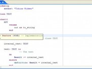 Changes in Eiffel source code indicated in vertical ruler