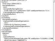 GUI TestClient shows example HL7 CDA Level 2 input document.