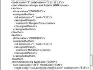 GUI TestClient shows example HL7 CDA Level 2 output document