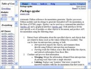 Generated HTML documentation for epydoc