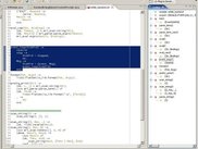 Detail of editor and outline view