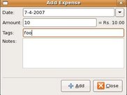 Expense Tracker in Linux - Add Expense