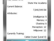 EVE Character Monitor v0.2 running on a Pocket PC emulator