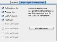 Auch spezifische Studiengnge knnen angezeigt werden.