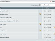 The events admin page allows you to manage events