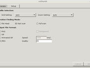 Setup page of the GUI