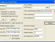 The main dialog box when you start the proxy server