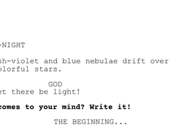 Extreme closeup of example screenplay export