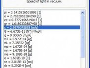Catalog of physical and mathematical constants.