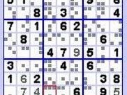 Possible values shown in cells - 1=top left, 9=bot.right