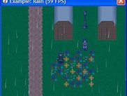 The rain example (with a custom scripted particle system)