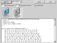 img2c has created C-code of the image data, ready to use.