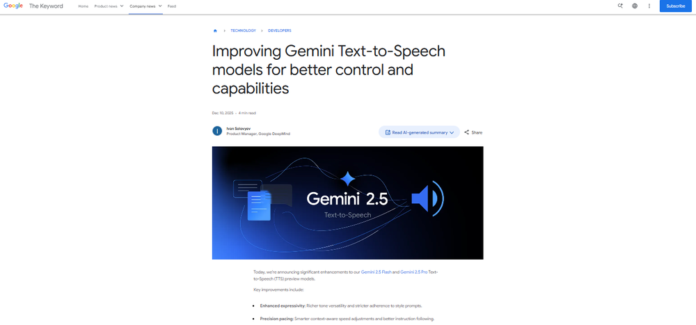 Gemini 2.5 Flash TTS Screenshot 1