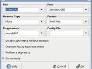 AvrDude configuration window