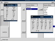 Main window + 2 effects launched: Distort2 and equalizer.