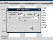 Sampling parameters dialog.