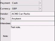 Properties of an expense (iPAQ)