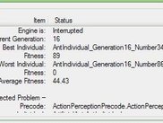 The graphical interface status panel.