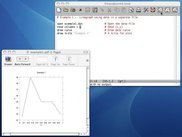example1.gri in an editor window, with output shown