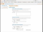 Raise a new review, enter resource, nominate reviewers