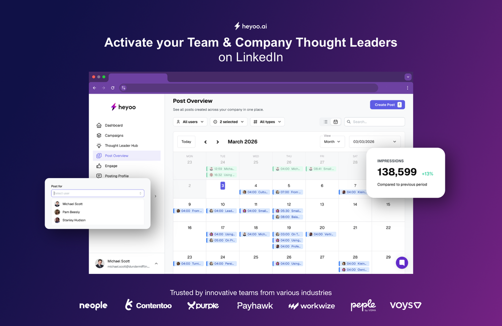 Activate your team on LinkedIn at scale while managing posts for key thought leaders