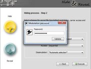 Hiding process - step 2: asking for modulation password