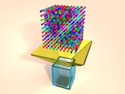 1000 cubes falling through a funnel