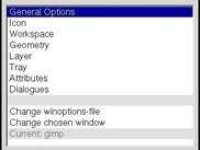 ice-win's main menu after windowselection
