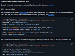Intel Extension for Transformers Screenshot 1