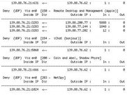 Sorting by action, protocol, interface, and firewall rule