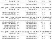 Sorting by action, firewall rule, interface, sender's ip