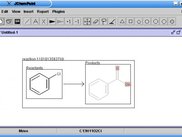 JChemPaint rendering a simply reaction scheme.