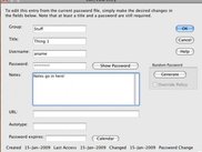 Edit Dialog on Mac OS X
