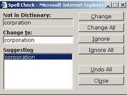 JSP Spell Check Dialog