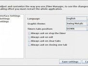 settings window