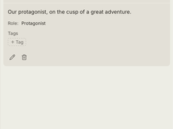 References panel showing character and location references