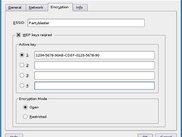 Properties - Encryption settings - WEP enabled