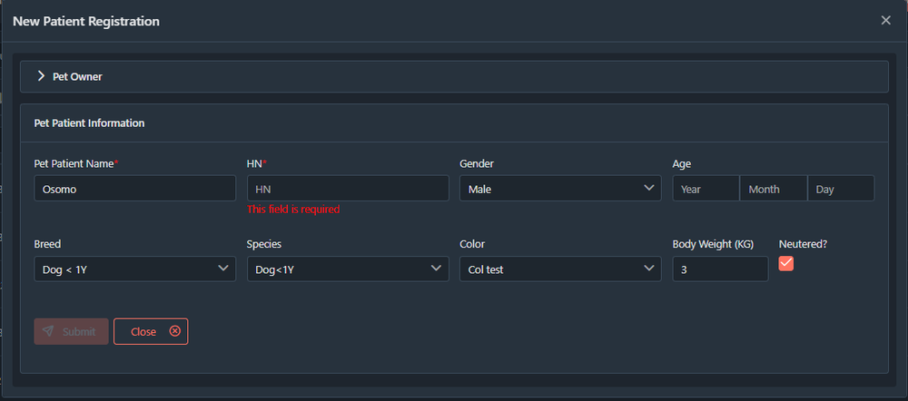 New Patient Registration