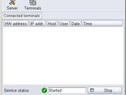 App. main window (includes a list with connected terminals)